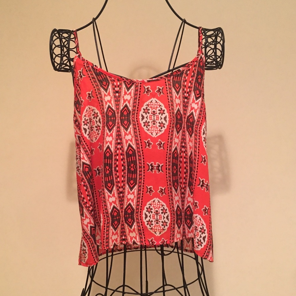 Eight Sixty - Red, Brown, & White Print Tank